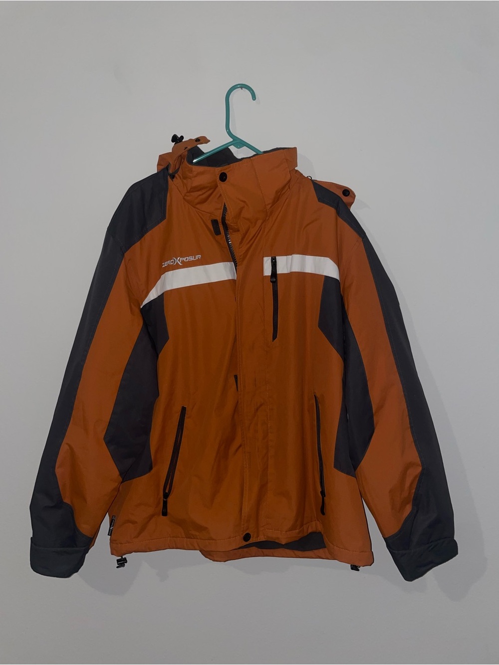ZeroXposur XL Orange and Gray Hooded Jacket